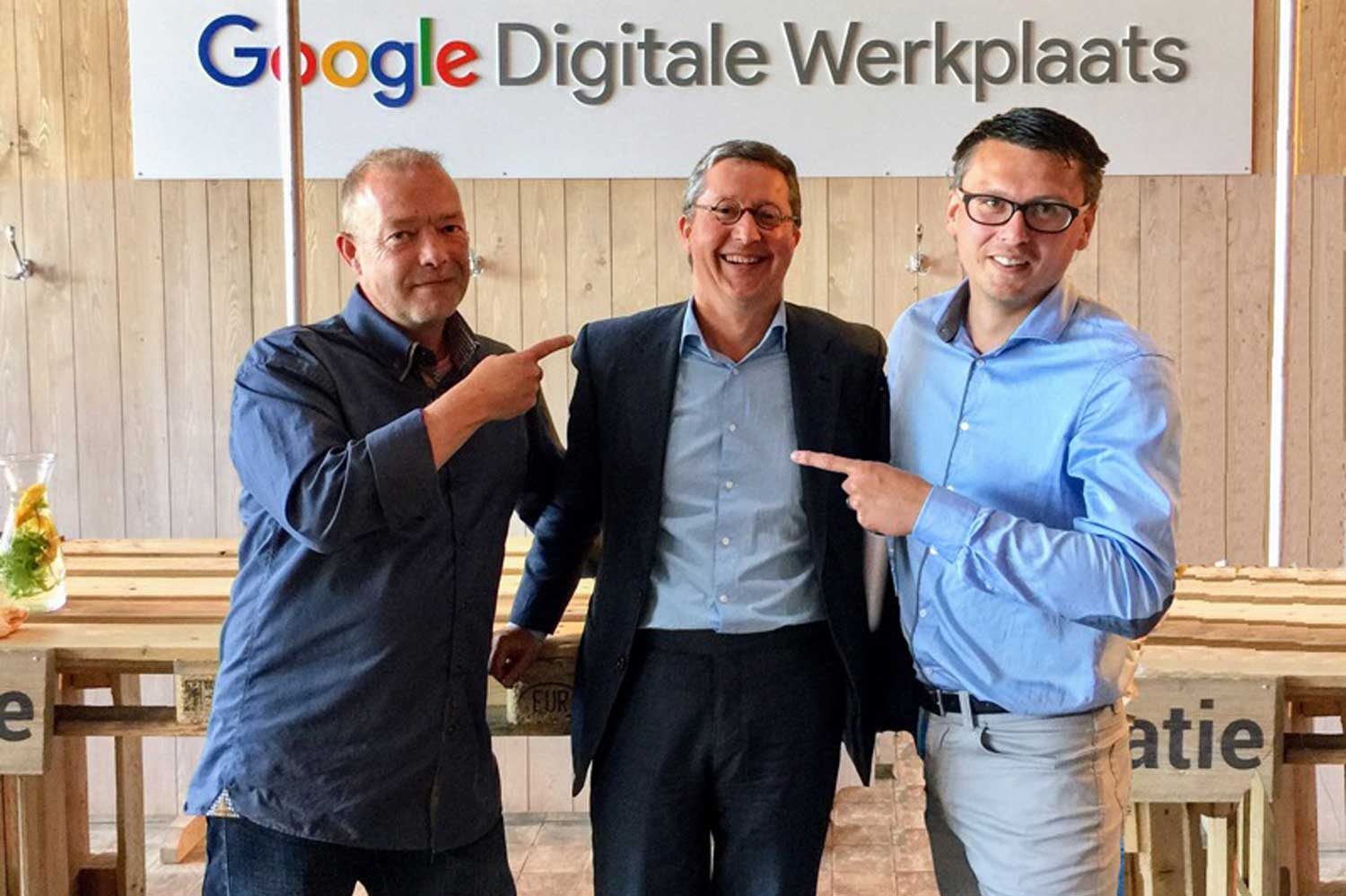 Nico en Thijs van Pixelsz bij de Google Digitale Werkplaats in Groningen